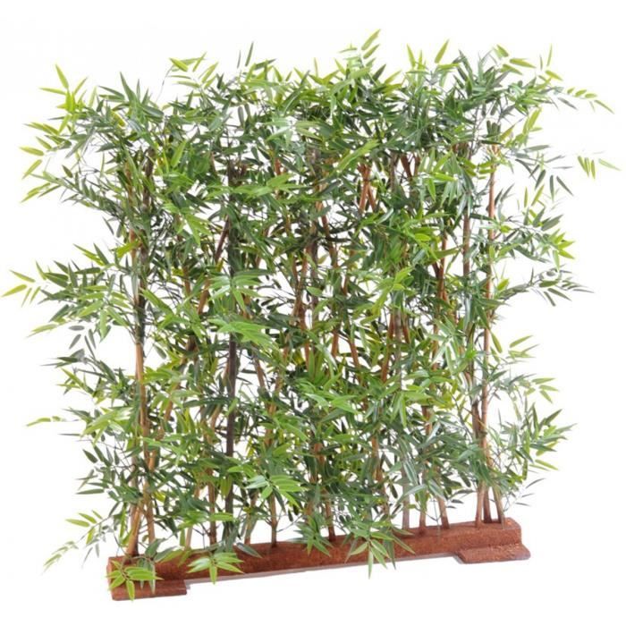 Plante artificielle haute gamme Spécial extérieur- Haie Bambou artificiel coloris vert - Dim : 150 x 45 x 110 cm