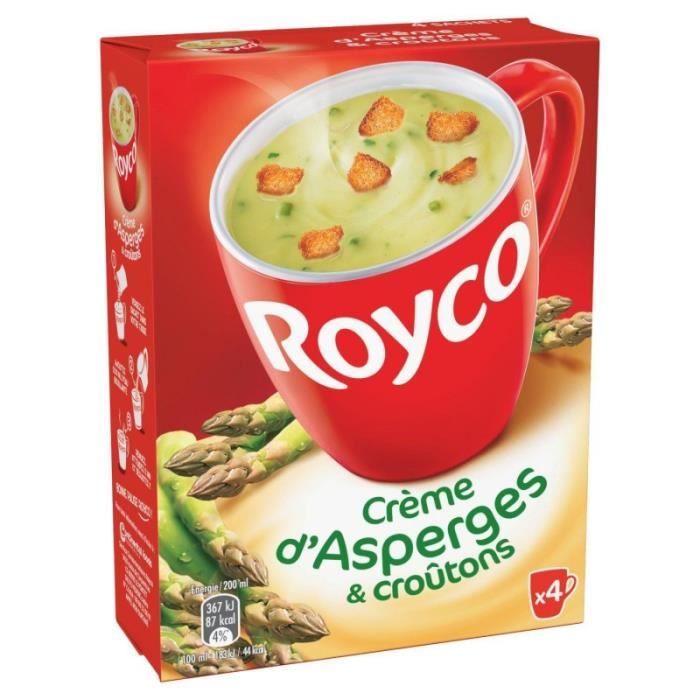 ROYCO - Minute Soup Crème D'Asperges Et Croûtons 60G - Lot De 4