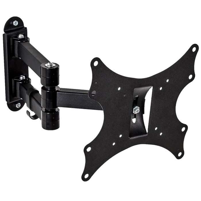 TECTAKE Support Mural TV pour écran 17- à 37- Orientable et Inclinable Noir