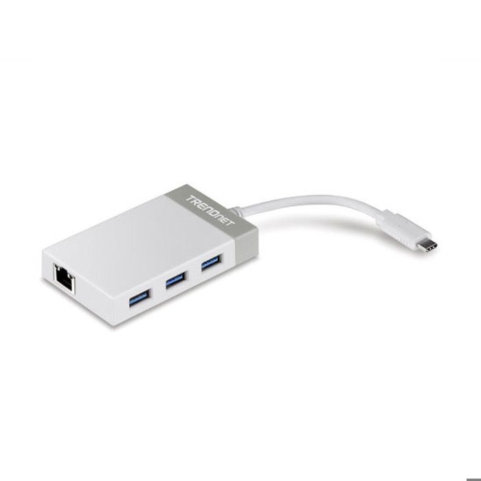 TRENDNET Hub Combo USB/Ethernet - USB Type C - Externe - 3 Total USB Port(s) - 3 USB 3.0 Port(s)1 Port réseau (RJ-45) - PC, Mac