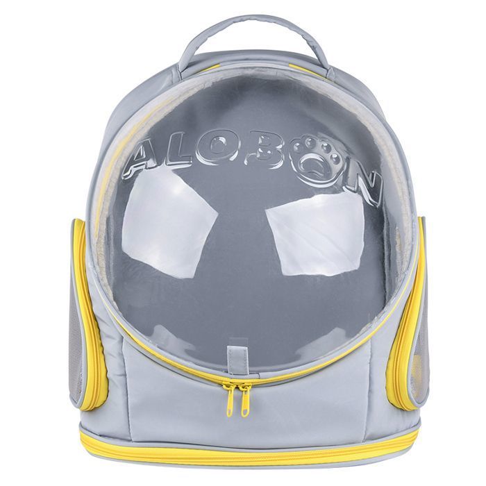 Sac à Dos Transparent pour Chat Ventilée Respirant pour Voyage, randonnée, Camping-Gris