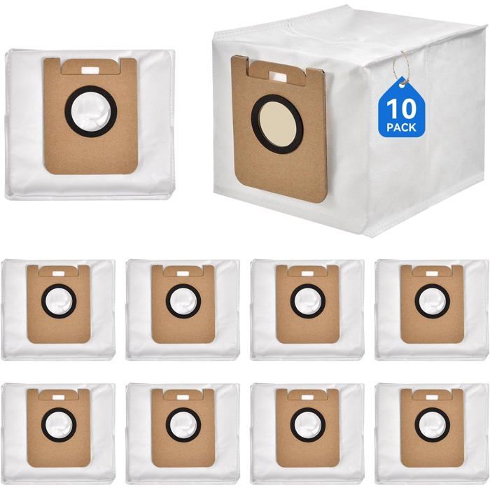 Lot de 10 sacs à poussière pour robot aspirateur Dreame D10 Plus / D10s Plus / Z10 Pro / L10 PLUS - Grande capacité de 25 l