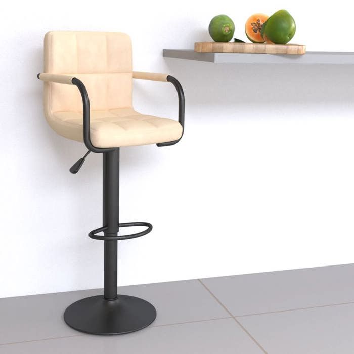 SALE 2025Tabouret de bar - Tabouret de Cuisine - Crème Velours - 48x47x90 cm85 Kg 8177