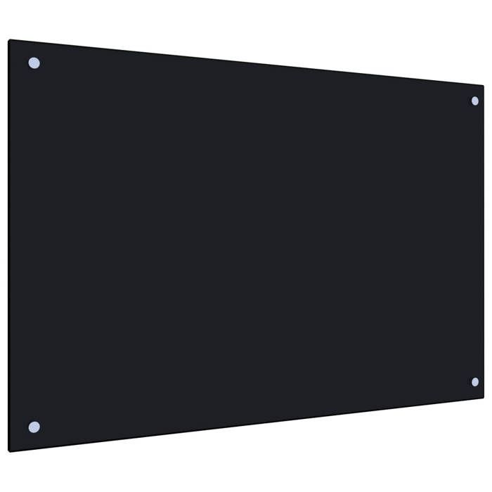 Crédence de cuisine-Dosseret de cuisine Noir 90x60 cm Verre trempé SHL79125