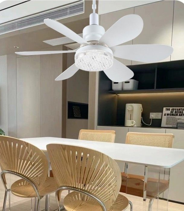 Ventilateur à six pales 40 W 52 cm lame blanche avec tige de suspension gradation continue-Olive - Nobrand