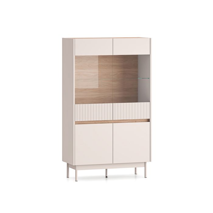 Vaisselier 4 portes Petits-meubles - Connie - 919 x 40 x 1558cm - Cachemire et Bois