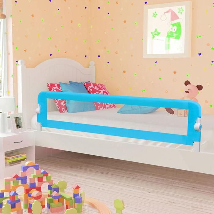 Barrière de sécurité de lit - vidaXL - Bleu - 180x42 cm - Polyester