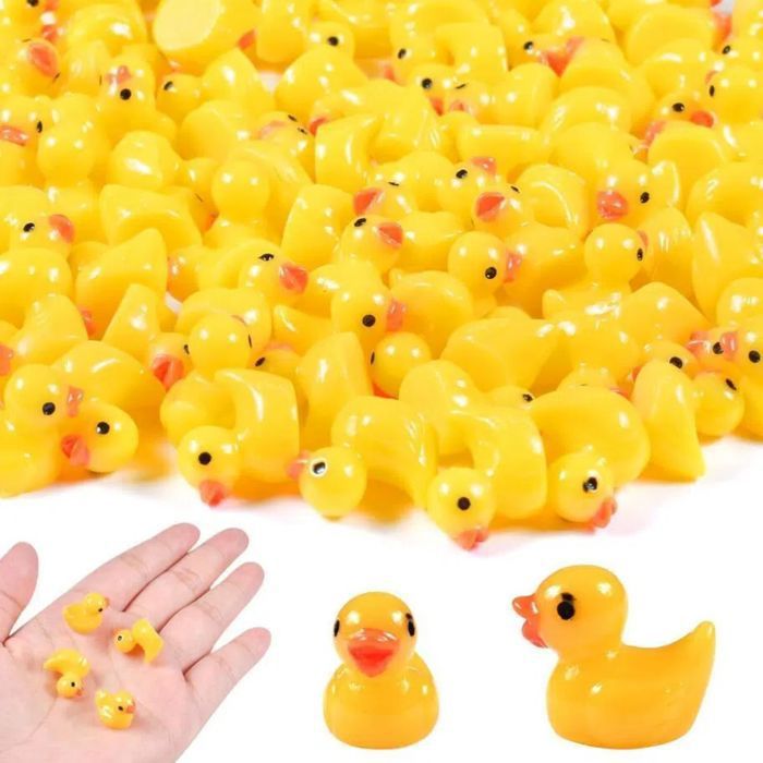 50 Pcs Ornements De Canard Résine Petites Figurines Décoration Micro