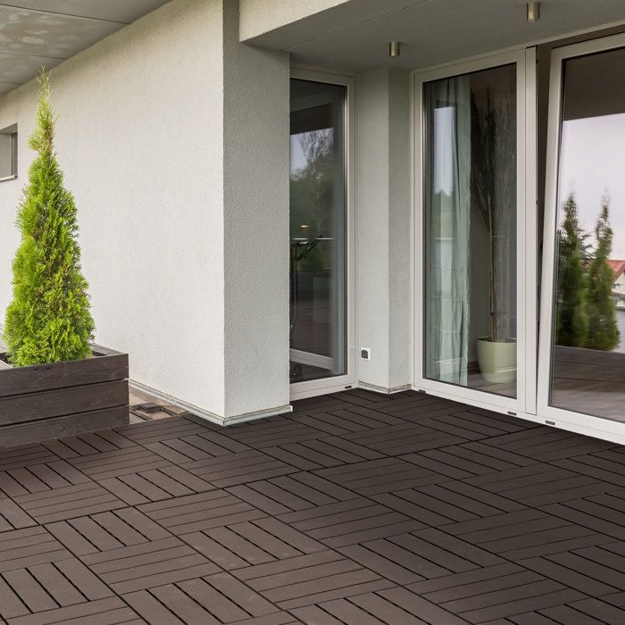 Lames Terrasse Composite Aspect Bois Chocolat Lot 9 Faciles à Monter