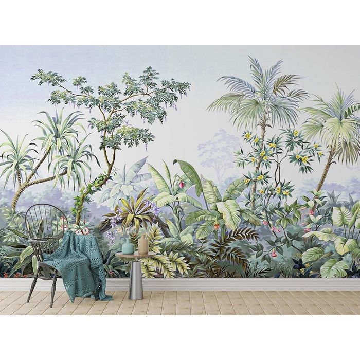 Papier Peint Panoramique jungle Soie 400x280cm,Tropical Rainforest ...