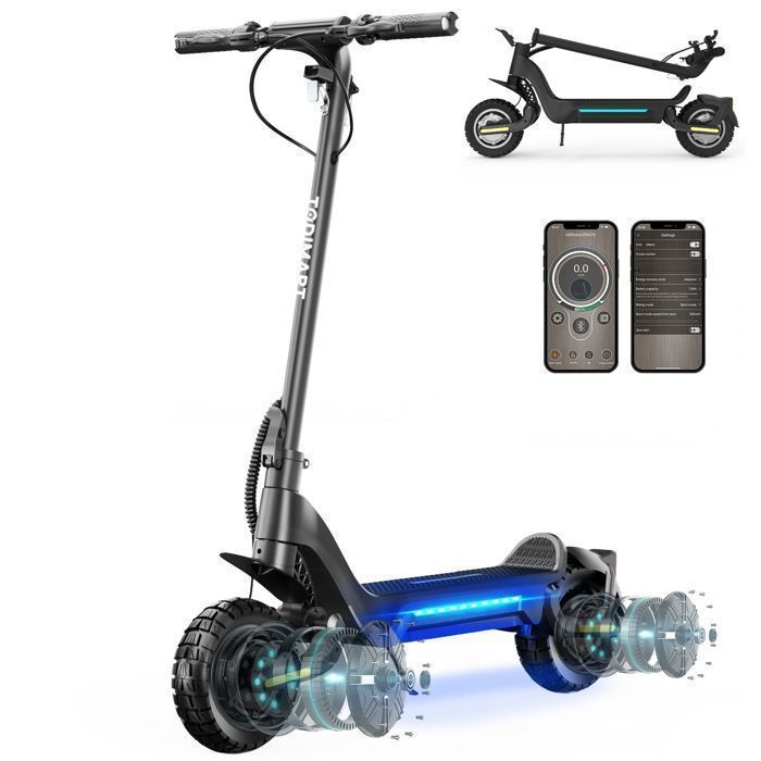 Trottinette Électrique X5S 2000W Double Moteur 50km/h Autonomie 65-80km Batterie 48V 18.2Ah Pneus Off-Road 10 Pouces – TODIMART