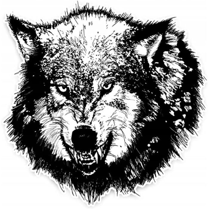 Autocollant de voiture 3D loup Réfléchissant personnalité de la voiture autocollant de corps de loup affamé (16 x 15.3 cm)