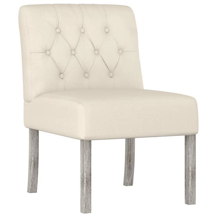 NEUF 2026 CHIC Chaise simple SWEETY Fauteuil de salon 1 PLACE sans accoudoirs lin design de boutons 48x64x72 cm FF4632