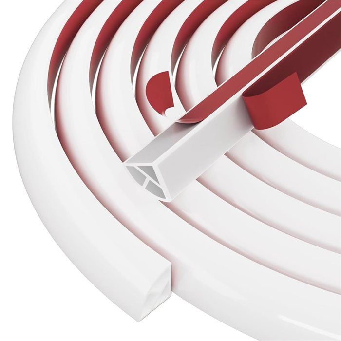 Moulure Quart de Rond Flexible et Pliable Bordure de Bord Autocollante en Caoutchouc Silicone pour Sol Baignoire Armoire