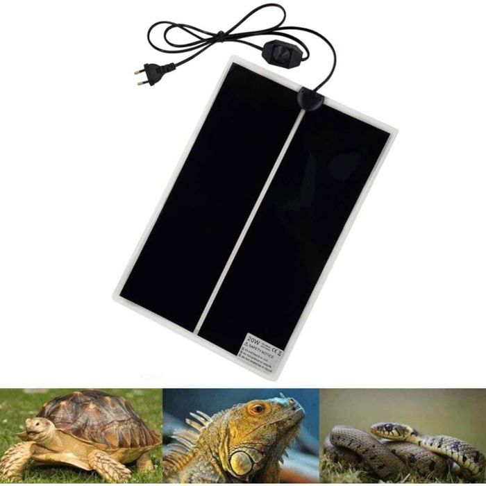 Tapis Chauffant Reptile 42x28CM Tapis Chauffant Terrarium Réglable avec Contrôle De La Température pour Reptiles -Tortue Serpent