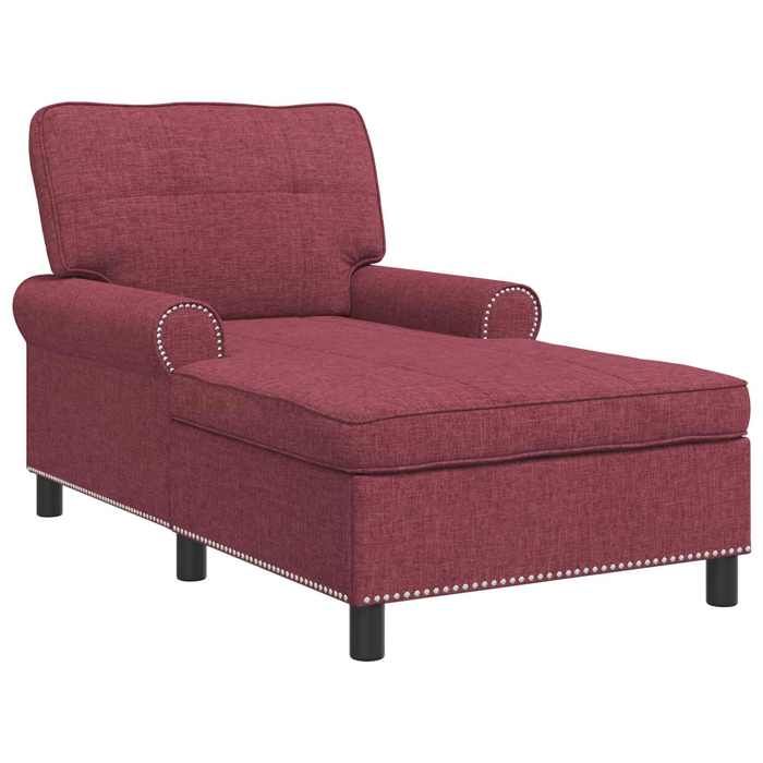 SOLDES DHIVER®Chaise longue - Fauteuil relaxant/chaise salon - 91x157x91 cm - avec coussin Bordeaux 91x157x91 cm tissu - 67119
