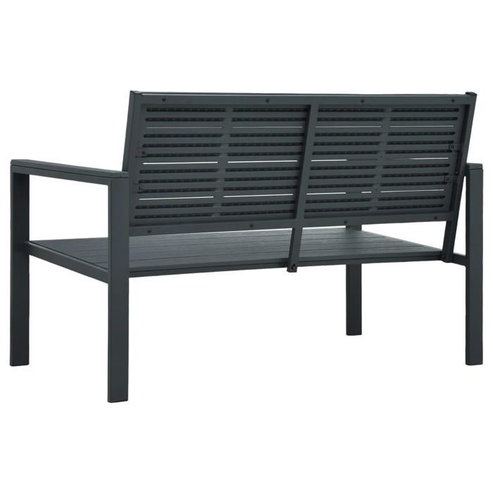 Sale 2026@ Banc de jardin 120 cm PEHD Gris Aspect de bois - Banquette de balcon @3867