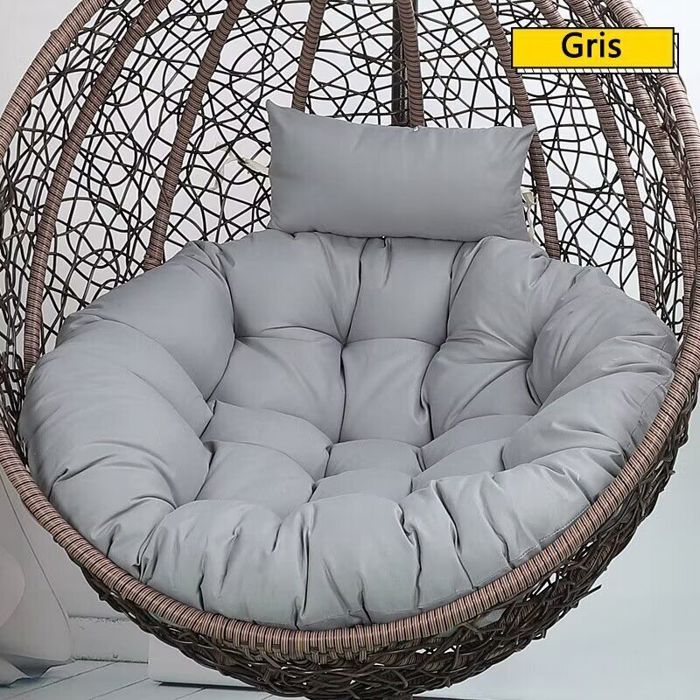 Galette de chaise Coussin rond coussin de chaise capitonné arrondi coussin de sol épais couleur unie confortable(Gris105cm)