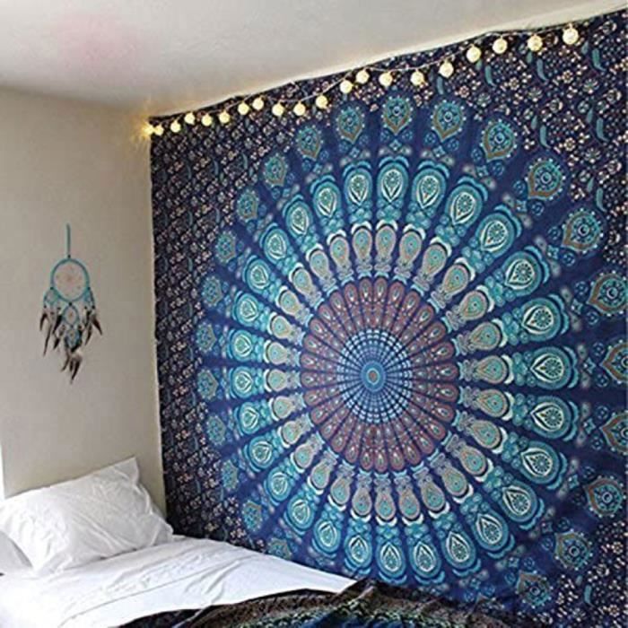 Tenture Murale - Mandala Multicolore - 100% Coton - Rectangulaire - Ethnique