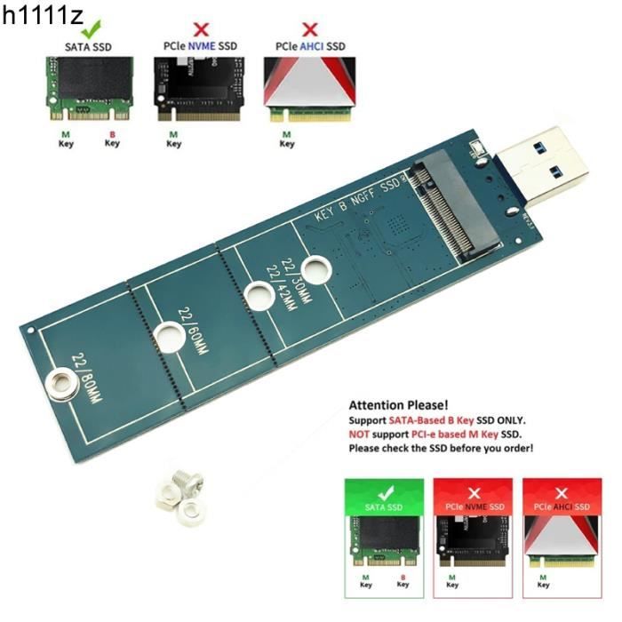 Carte de conversion Adaptateur SSD M2 vers USB 3.0 3 USB v1.6