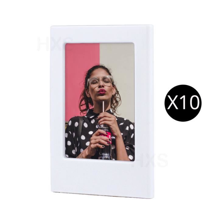 10 pièces tout blanc-Cadres Photo magnétiques pour films Fujifilm ...