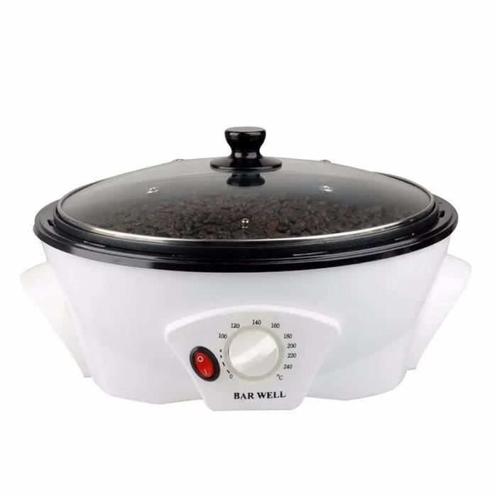 Torréfacteur Maison Acier Inox Verre Torréfacteur électrique à Grains De Café Toplionace HD-38 - 50g à 1kg, Inox Et Verre, 100-240V Appareil Torréfaction Café Frais