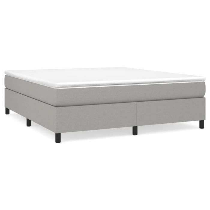 Sommier à ressorts de lit Gris clair 180x200 cm Tissu-AKO7731039352169