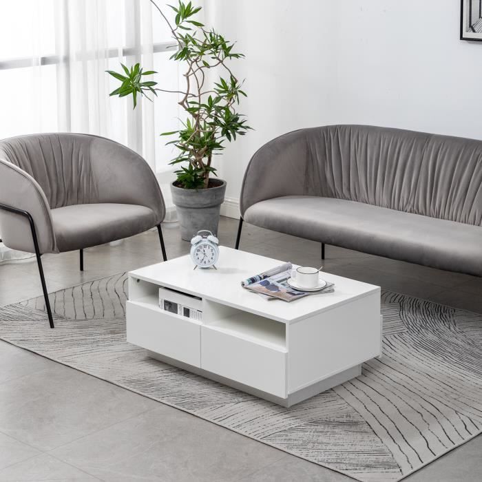 Table Basse Blanc Brillant