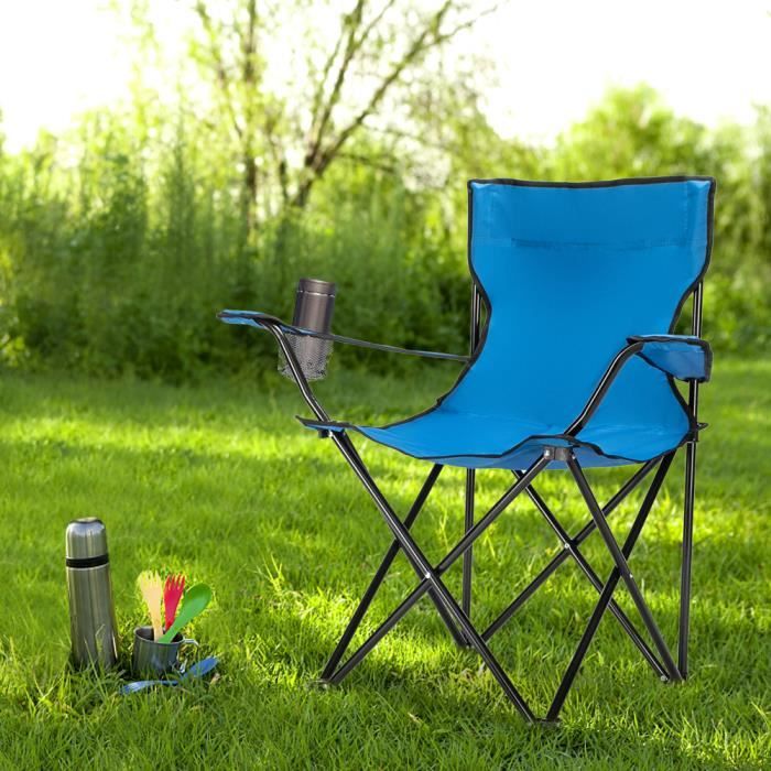 chaise fauteuil extérieur pliable inclinable confort jardin camping voyage acier