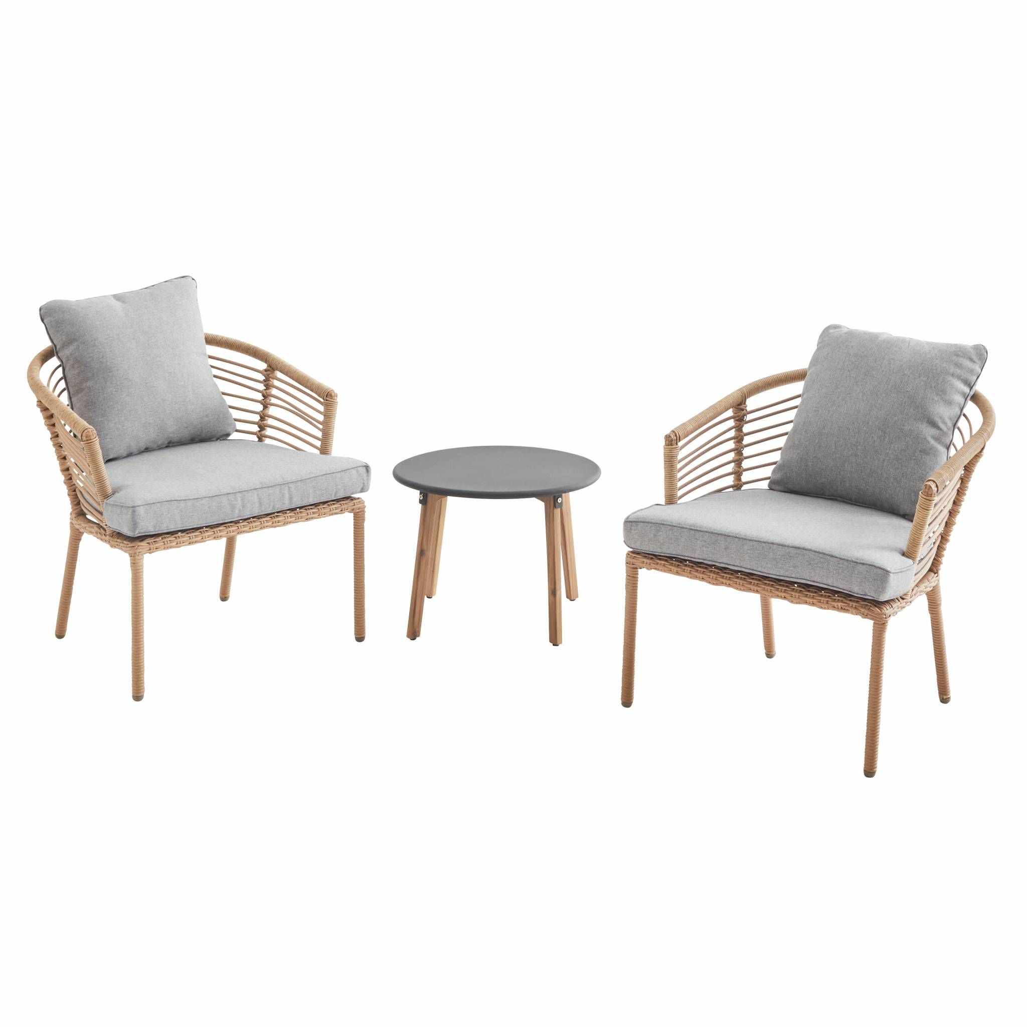 Salon De Jardin Bas 2 Places Jakarta Lot De 2 Fauteuils Avec