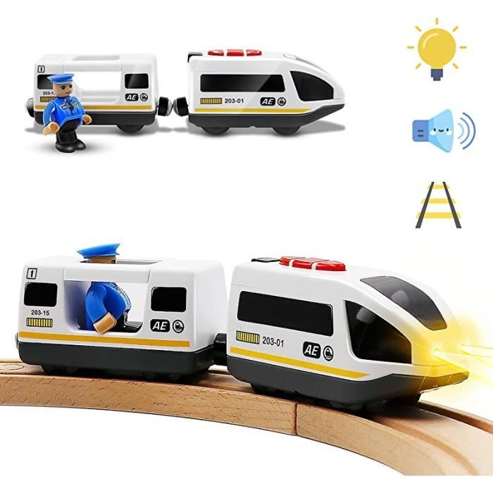 Train électrique Magnétique à Piles – Locomotive Grande Vitesse Pour Circuits En Bois – Jouet Enfant Dès 3 Ans