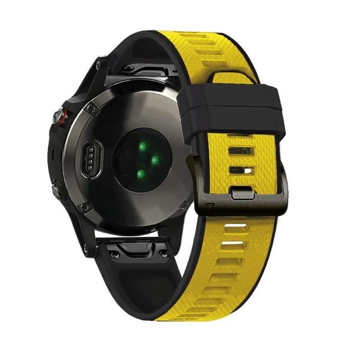 Bracelet Pour Montre Connect e 22mm Sangle Pour Garmin Fenix 6 Fenix 5 Forerunner 945 Forerunner 935 Marq Jaune Noir