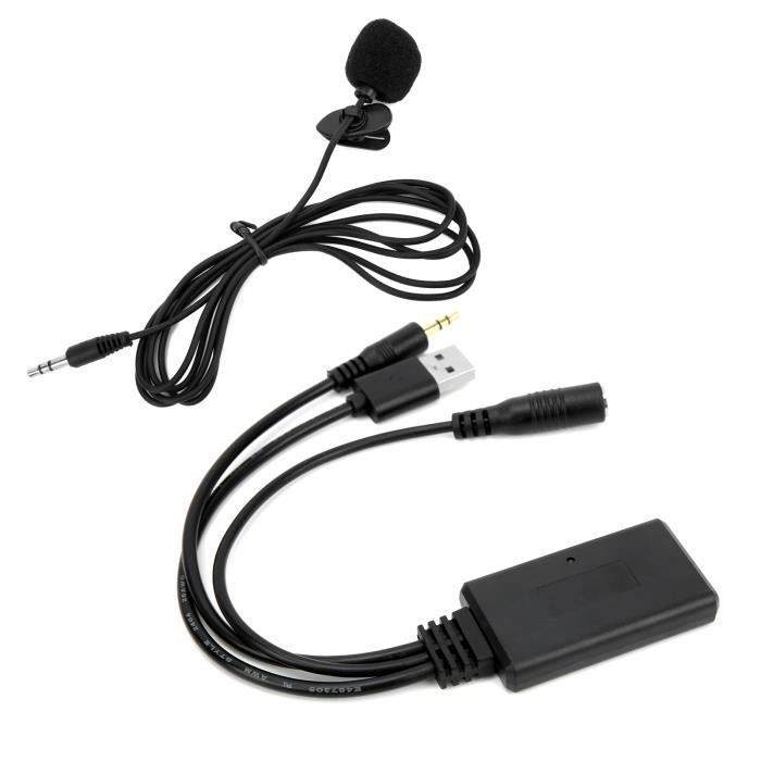 Ashata câbles de lecteur audio Adaptateur Microphone Câble Audio Auxiliaire Stéréo Bluetooth 5.0