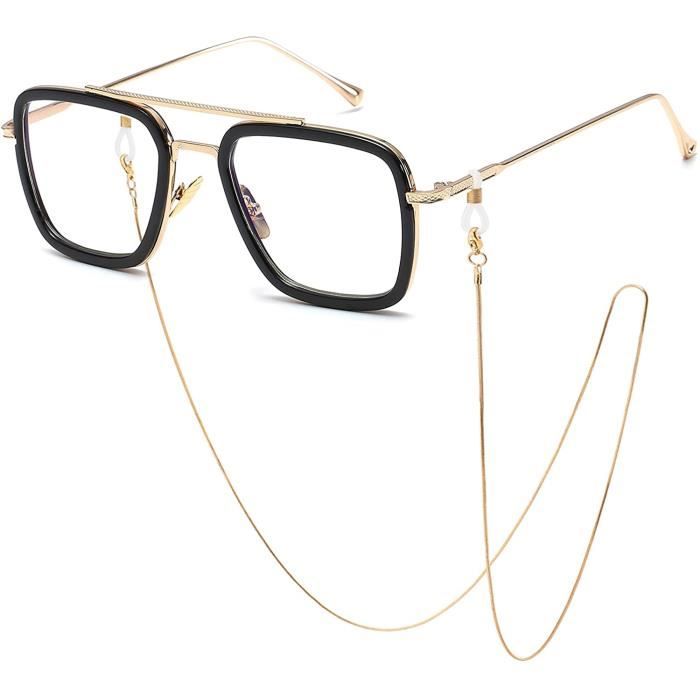 Surdimensionne Spider Man Edith Lunettes Tony Stark Lunettes De Soleil Retro Chaine Carre Argent Cadre Lentille Gris Clair Ave 1457 Achat Vente lunettes de soleil Cdiscount