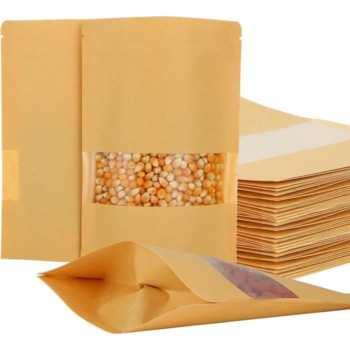 GOYADA 200 Pcs Sachet Kraft Alimentaire avec 14 x 20 cm Sachet