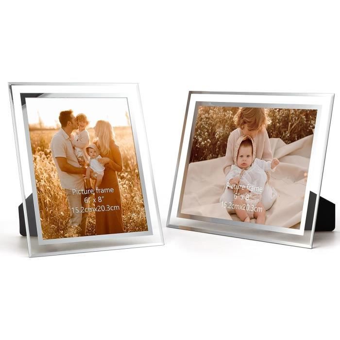 Présentation Photo Bureau Déco Cadres Photo Acrylique GBACHOOSE - Lot De 5 - 10x15 Cm - Transparent Magnétique - Affichage Double Face Cadre Magnétique Transparent