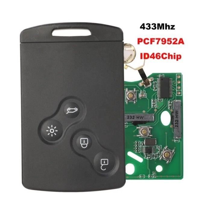 Carte clé Vierge avec electronique + pile pour Megane 3 Scenic 3 Laguna ...