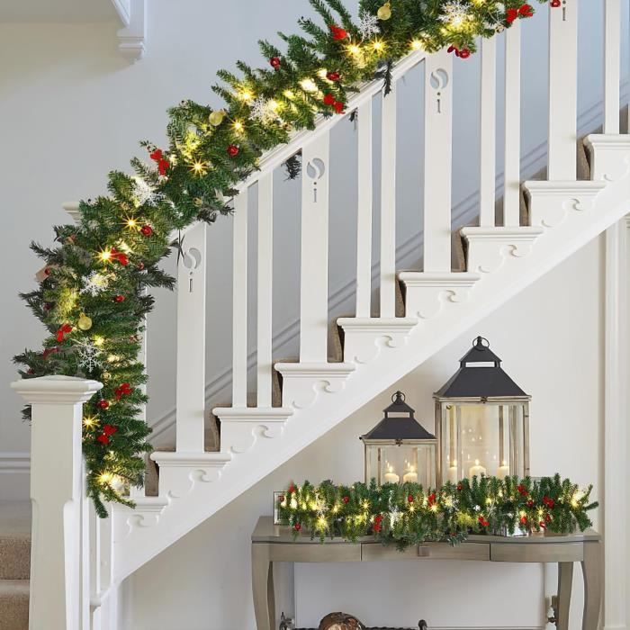 Guirlande De Noël Lumineuse à LED – 5 Mètres, 30 Nœuds Rouges, 8 Modes, Pour Sapin, Porte, Escalier - 1