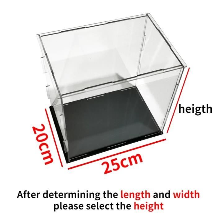 Vitrine en acrylique transparent avec miroir, boîte de rangement pour figurines d'anime, jouets, modèle de voiture, objets de collection, dessus de seau, vitrine anti-poussière  15