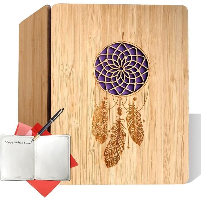 Carte D'anniversaire Faite à La Main Avec Du Bois De Bambou Carte De