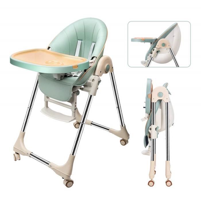 Chaise Haute Pour bébé,Chaise Pliante Bébé,réglable hauteur,avec Ceinture De Sécurité Plateau Clisable 