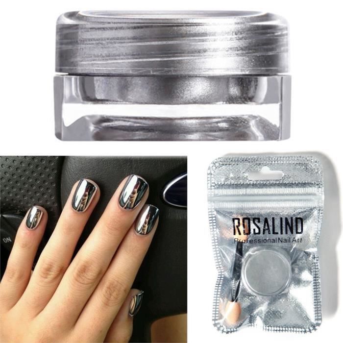 Coierbr At Rosalind Femmes Miroir Poudre Effet Chrome Ongles Pigment Gel Polish Bricolage Bl4655