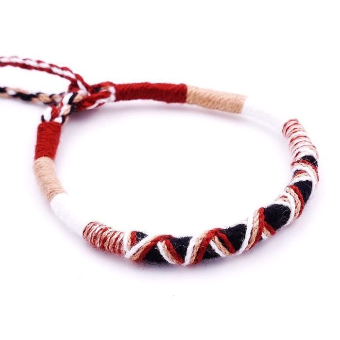 Bracelet Brésilien Amitié coton macramé Porte Bonheur blanc gris noir