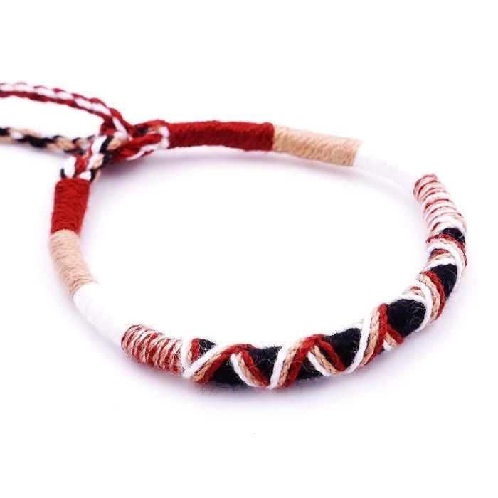 Bracelet Brésilien Amitié noir et blanc Coton A nouer Homme Femme