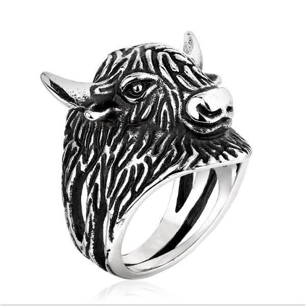 Bague Taureau Acier Taille 62 Achat Vente Bague Anneau Acier