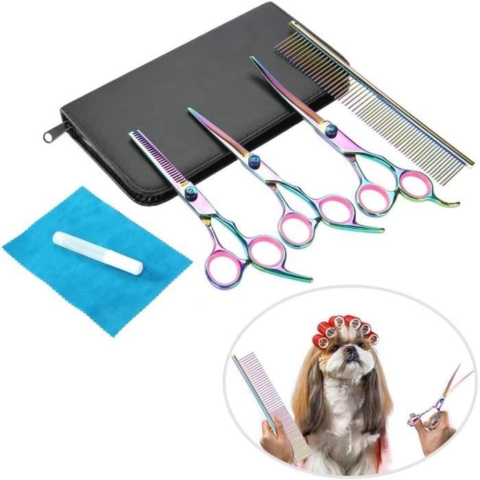 Pet Grooming Scissors Set, Professional Stainless Steel Dog Cat Hair