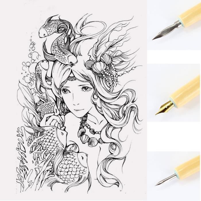 Porte Plume En Bois Par Sayeec Avec 3 Plumes à Tremper Dans