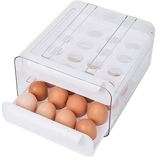 Boîtes de rangement à double couche d'œufs 32 compartiments Type de tiroir Type d'œufs Réfrigérateur Boîtiers de rangement des œufs de ménage