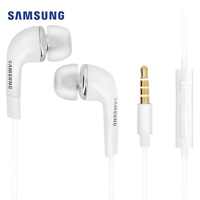 Ecouteurs intra-auriculaire blanc prise jack Samsung Blanc