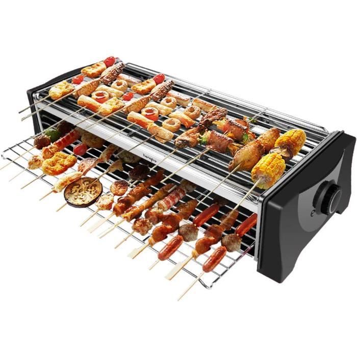 BBQ Electrique Barbecue Electrique de Table, Grill Electrique Sans